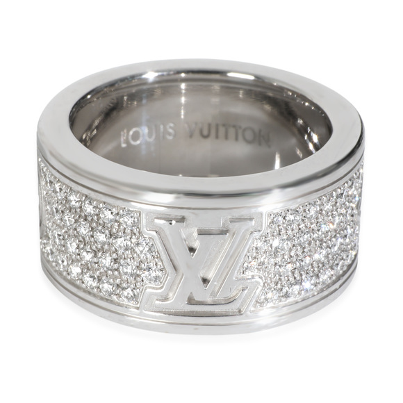 Louis Vuitton White Gold Diamond Les Gastons Large Ring - Picture 1 of 3